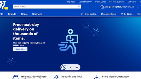 Best Buy 'Free Next-Day Delivery' Carousel Ad
